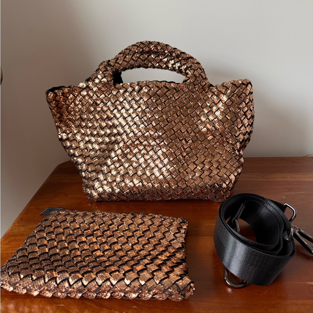 Naghedi Shimmering Rose Gold Small Tote